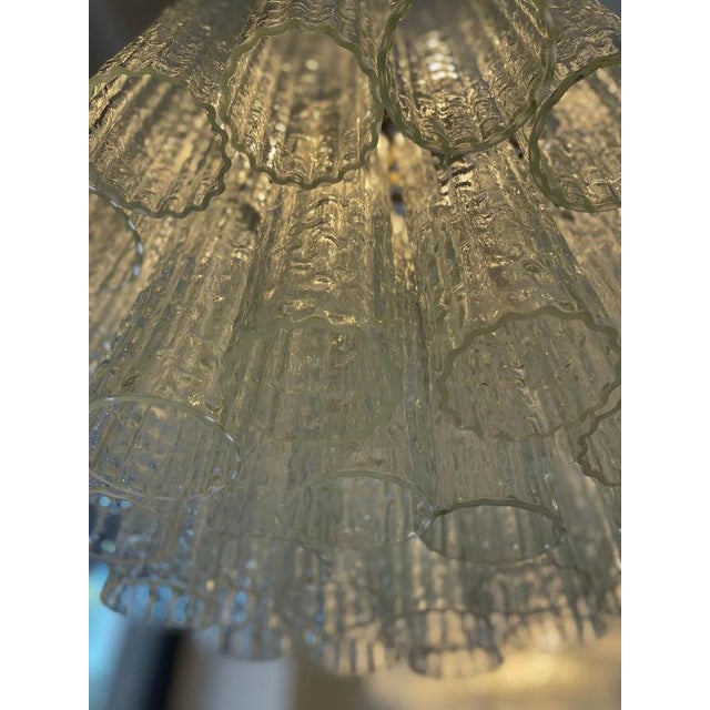 Tronchi Chandelier in Murano Glass with Brass Frame by Venini, 1960s For Sale - Image 6 of 10