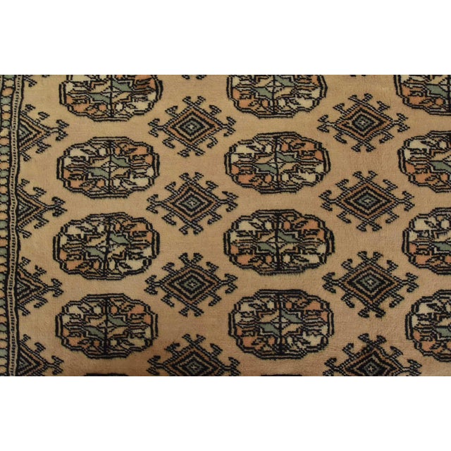 Beige Bokhara Rug 5’2” X 8′ Beige Wool Tribal Hand-Knotted Oriental Carpet For Sale - Image 8 of 12