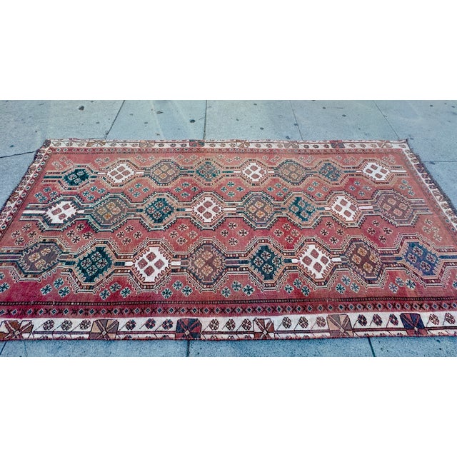 Tribal Antique Shiraz Rug 4.03x8.09 For Sale - Image 3 of 5