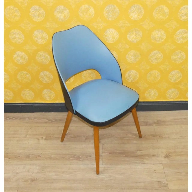 1960s Light Blue and Mint Green Wood Cocktail Chairs, 1960s, Set of 2 For Sale - Image 5 of 18