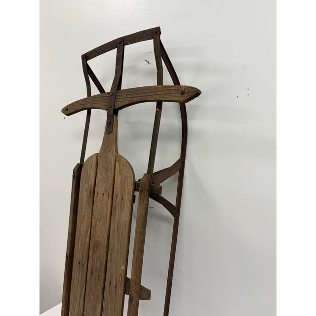 Vintage Wooden Flexible Flyer Style Sled For Sale - Image 16 of 16