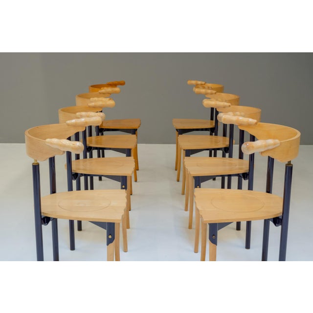1980s Mod. Jansky Dining Chairs by Bořek Šípek for Driade, 1989, Set of 8 For Sale - Image 5 of 17