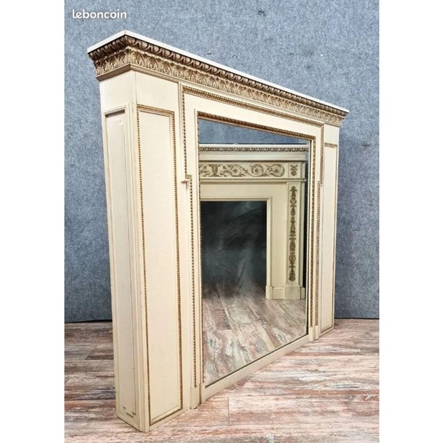 Louis XVI Fireplace with Cheval Mirror, 1800s For Sale - Image 3 of 4