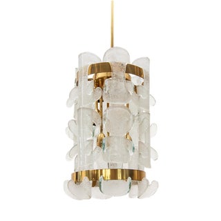 Mid-Century Catena Chandelier in Glass and Brass attributed to J. T. Kalmar for Kalmar, Austria, 1970 For Sale