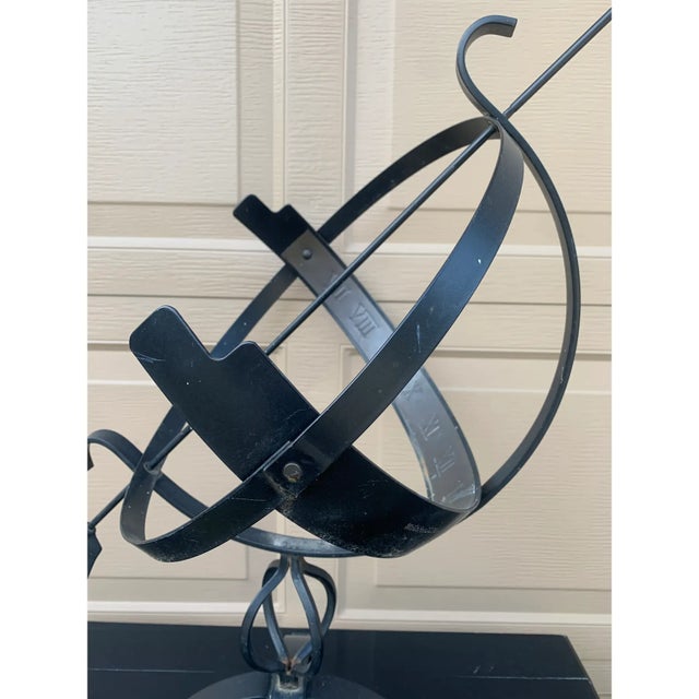 Late 20th Century Late 20th Century Large Classical Iron Armillary Sphere Garden Sculpture on Stand – English Estate Style For Sale - Image 5 of 12