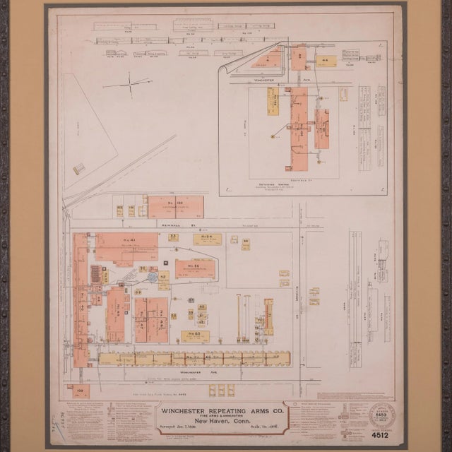 Winchester Repeating Arms Company Factory Survey, C.1899 - Set of 4 For Sale In Savannah - Image 6 of 12