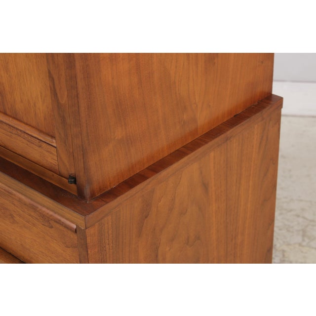 Walnut Mid Century Modern Gentlemens Chest Armoire by Lane For Sale - Image 13 of 18