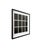 Modern abstract grid artwork created on wood with gesso, featuring a structured multi-panel composition in deep black and...