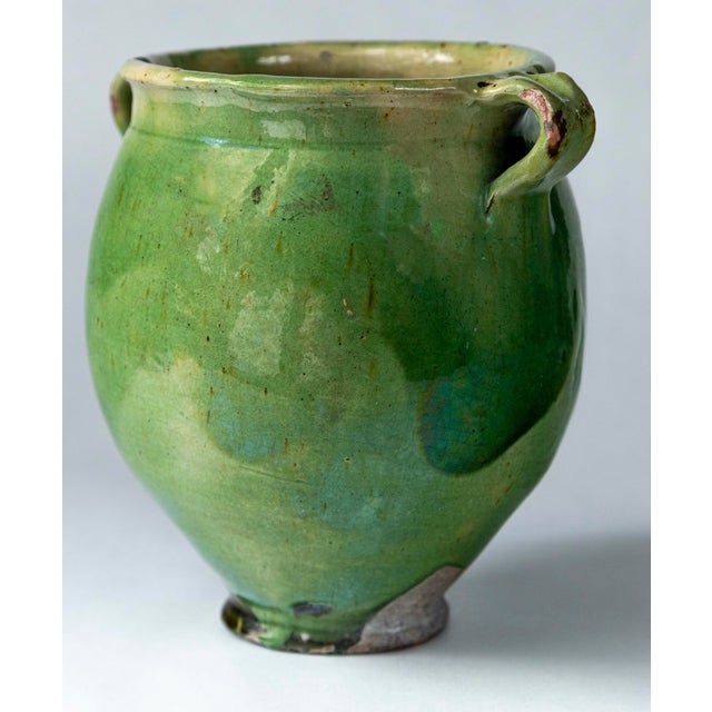 Green Glazed Pottery Storage Jar, France, Early 20th Century Chairish