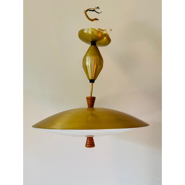 Mid Century Pull Down Pendant Light Fixture For Sale - Image 4 of 8