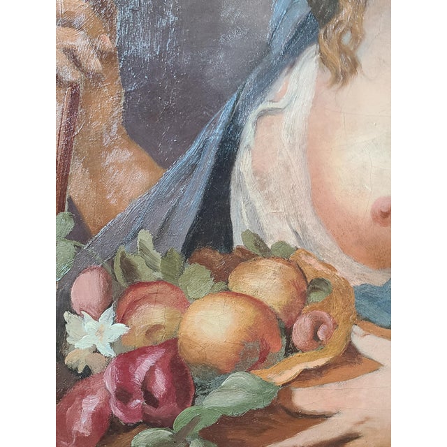 Antique Mythological Oil Painting Portrait of a Goddess For Sale In Los Angeles - Image 6 of 14