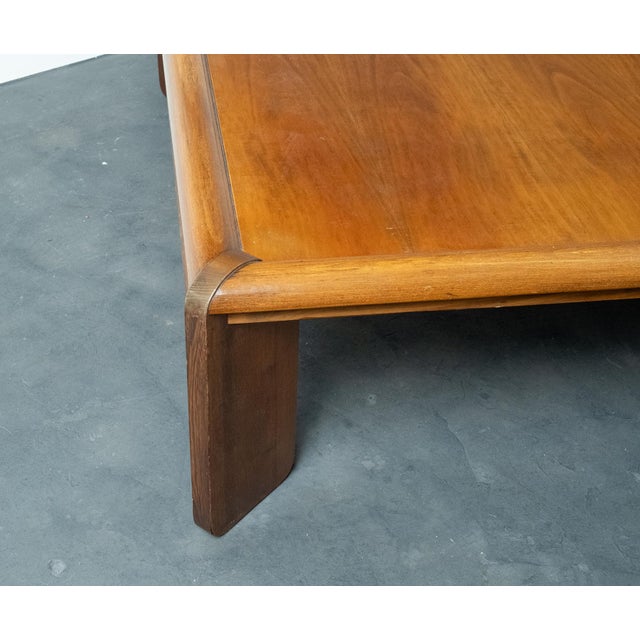 Wood Vintage Italian Modern Walnut Coffee Table, 1970s For Sale - Image 7 of 7