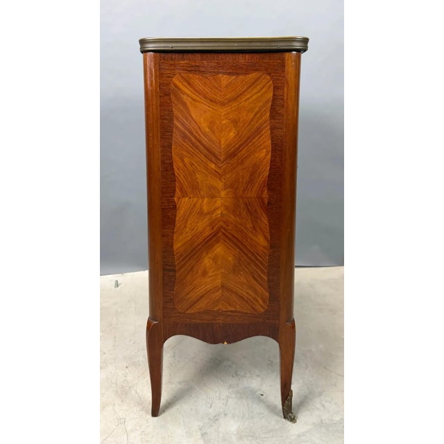 Antique French Faux-Book Marble-Top Cabinet For Sale - Image 6 of 7