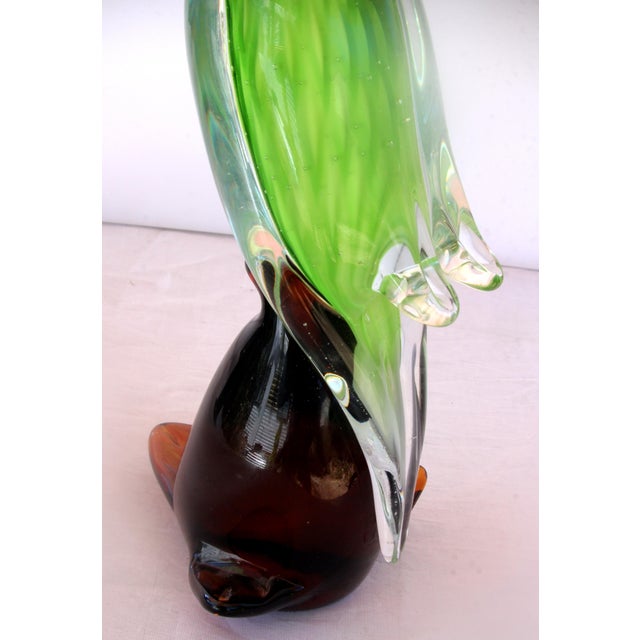 1970s Vintage Dynasty Gallery Murano-Style Cased Glass Parrot For Sale - Image 9 of 15