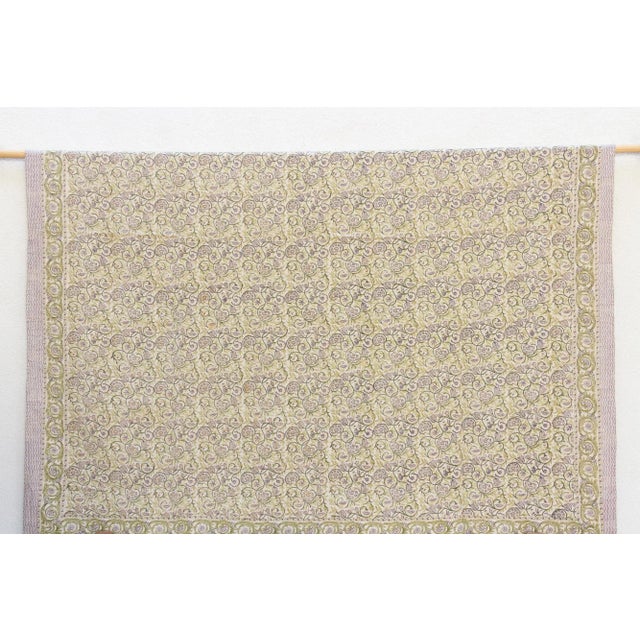 Indian Oasis Bloom Indian Block Print Blanket For Sale - Image 3 of 6