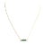 14k Solid Yellow Gold Diamond Emerald Baguette Bar Necklace 18 Inch Length For Sale