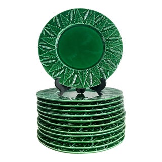 Vintage Boho Italian Glazed Ceramic Plates - Set of 12 For Sale