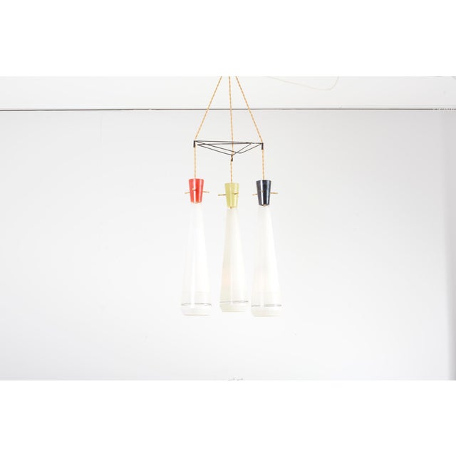 Italian Brass Cascade Ceiling Lamp, Italy For Sale - Image 3 of 14