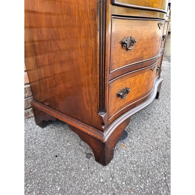 Wood English Bow Front Chest of Drawers For Sale - Image 7 of 12