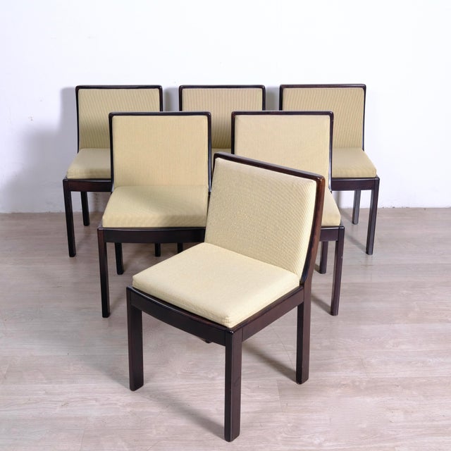 Vintage Chairs in Wood and Fabric, 1970s, Set of 6 For Sale - Image 18 of 18
