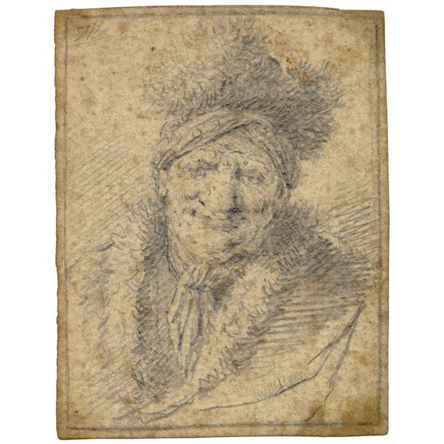 Thomas Worlidge, Head of a Man in a Fur Cap, 1759, Graphite For Sale - Image 4 of 9
