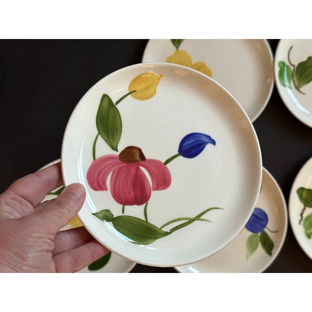 Mid 20th Century Stetson Hand Painted Plates Set of 8 for Dessert, Salad, Bread, or Hor'dourves For Sale - Image 13 of 18