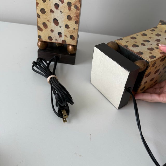 Late 20th Century Giraffe Tole Pagoda Table Lamps - a Pair For Sale - Image 11 of 11