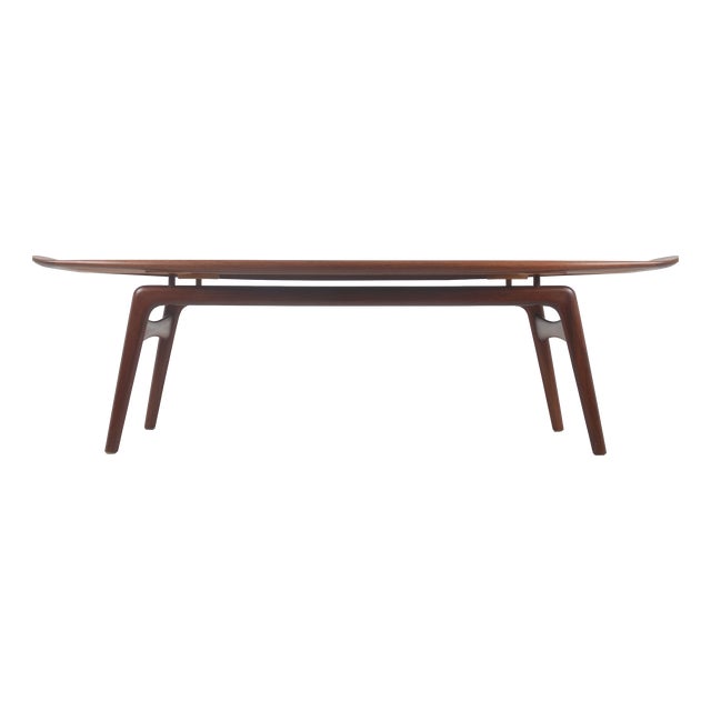 Danish Surfboard Coffee Table by Arne Hovmand Olsen for Mogens Kold, 1950s For Sale