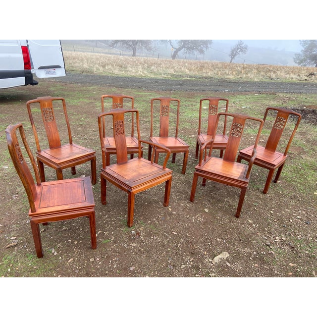 Antique Chinese Ming Style Rosewood Chair Set of 8 Need Restoration For Sale - Image 11 of 12
