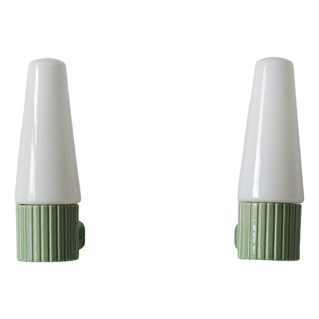 Ceramic Wall Sconces by Hans-Agne Jakobsson for Ifö, Sweden, 1960s, Set of 2 For Sale