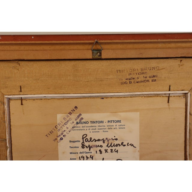 Bruno Tintori, Landscape, 1974, Oil & Plywood & Wood & Canvas, Framed For Sale - Image 9 of 11