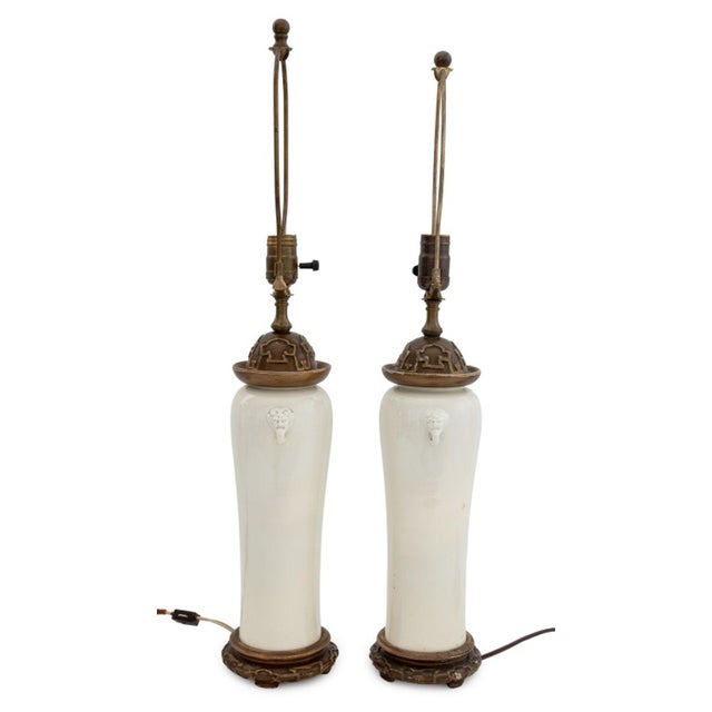 Chinese Blanc De Chine Dehua Vases as Lamps, Pair For Sale In New York - Image 6 of 6
