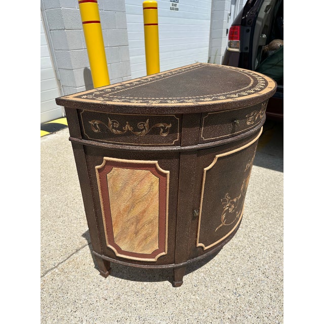 Neoclassical Maitland Smith Neoclassical Demi Lune Table For Sale - Image 3 of 11