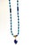 Contemporary Artisan Handcrafted Lapis Lazuli Pendant Necklace in Blue Chalcedony and Golden Hematite For Sale - Image 3 of 15