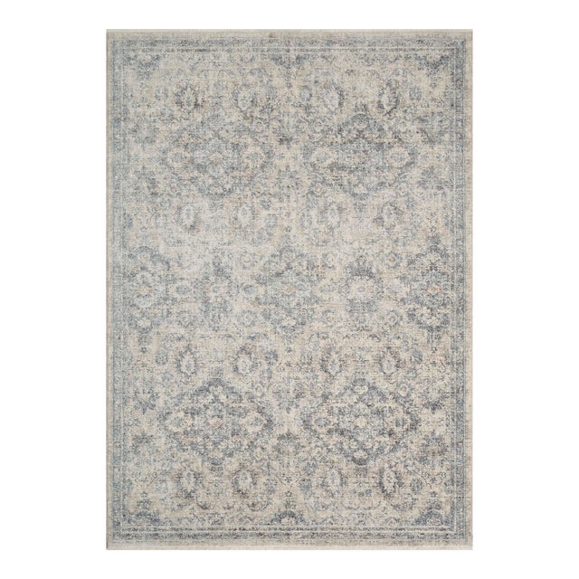 Amber Lewis x Loloi Zuma Pebble / Stone 18" x 18" Sample Rug For Sale
