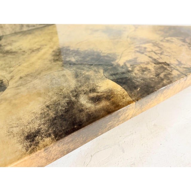 Enrique Garcel Lacquered Goatskin Triangular Coffee Table, 1991 For Sale - Image 9 of 9