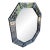 Antique Venetian-Style Etched Glass Octagonal Wall Mirror For Sale
