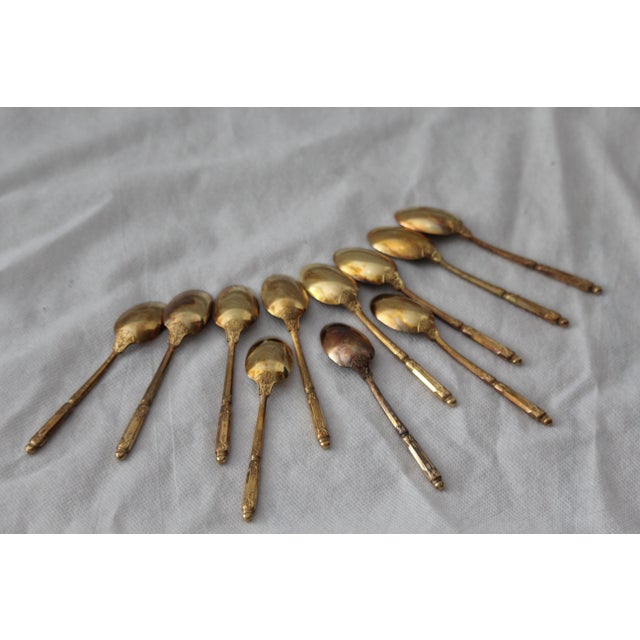 Gold-Plated Coffee Spoons, France, Set of 11 For Sale - Image 12 of 18
