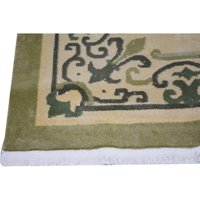 Art Deco Vintage Chinese Art Deco Knotted Wool Rug, 4'x6'9'' For Sale - Image 3 of 6