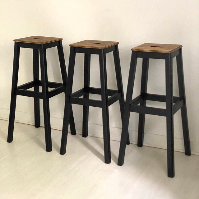 High Workshop Stools, 1950s, Set of 3 For Sale - Image 9 of 9