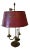 1940s French Bouillotte Lamp With Red Shade For Sale