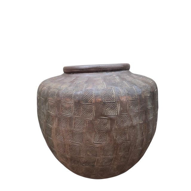 Vintage Hand-Carved African Hardwood Storage Vessel For Sale - Image 4 of 7