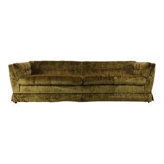 Mid Century Modern Green Sofa With Tufted Back For Sale