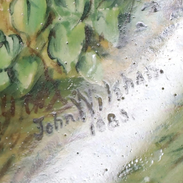 Ceramic Antique English Hand Painted Charger With Animals For Sale - Image 7 of 8