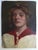 English Early 20th Century Woman in Red and White Dress Portrait Painting For Sale - Image 3 of 3