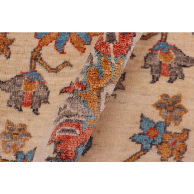 Textile Shabby Chic Ziegler Beige/Red Wool Runner Rug- 2'0'' X 5'1'' For Sale - Image 7 of 10