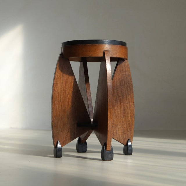 Dutch Art Deco Curvy Amsterdam School Accent Table by J.J. Zijfers, 1920s For Sale - Image 6 of 18