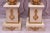 Beige Pair of Large Neoclassical Beige Marble and Ormolu Bronze Urn Amphorae With Matching Pedestals For Sale - Image 8 of 16