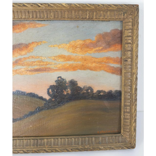We are selling this bright little 19th or early 20th century landscape oil painting on an artist prepared panel. This...