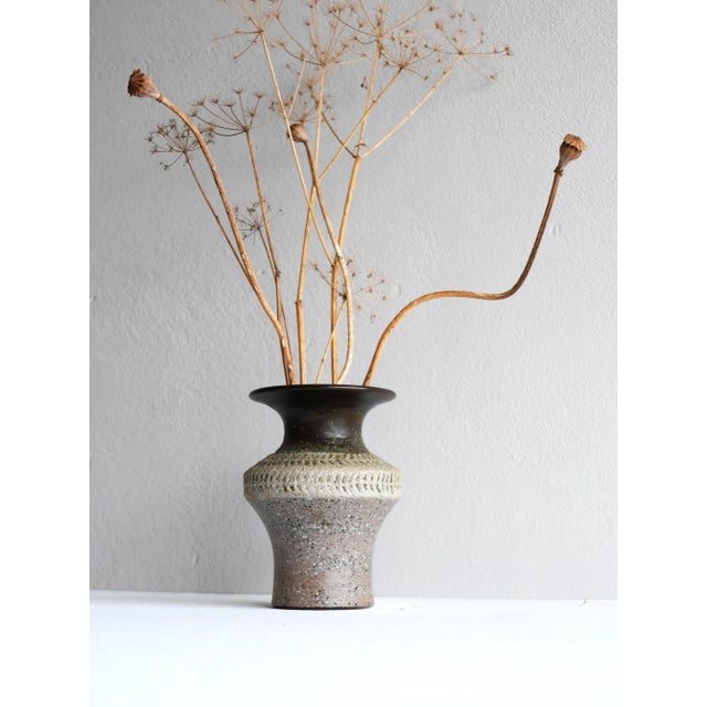 Mid-Century Scandinavian Modern Brutalist Art Pottery Vase by Thomas Hellström for Nittsjö, Sweden For Sale - Image 6 of 11